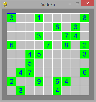 интерфейс игры sudoku